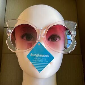 Oversized Butterfly Shaped Sunglasses Pink 100% UVA UVB Protection